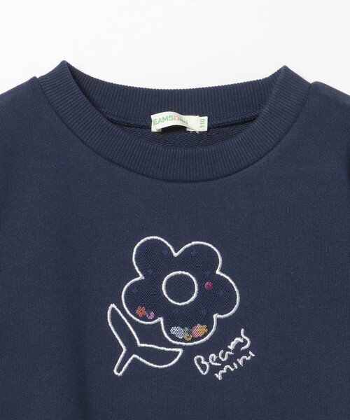BEAMS mini（ビームスミニ）の「チュールスリーブ キラキラ スウェット 2025FW（90～140cm）（スウェット・キッズ・パープル系その他4/ネイビー・140/130/120/110/100/90）」の8枚目の写真