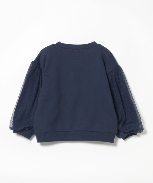 BEAMS mini（ビームスミニ）の「チュールスリーブ キラキラ スウェット 2025FW（90～140cm）（スウェット・キッズ・パープル系その他4/ネイビー・140/130/120/110/100/90）」の10枚目の写真