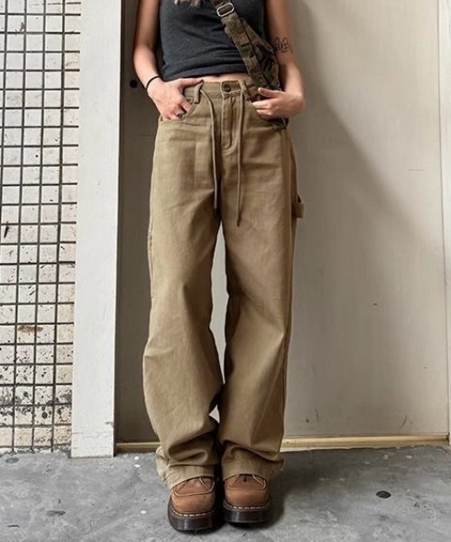 セール】【秋冬新作】バック刺繍入りペインターパンツ（チノパンツ