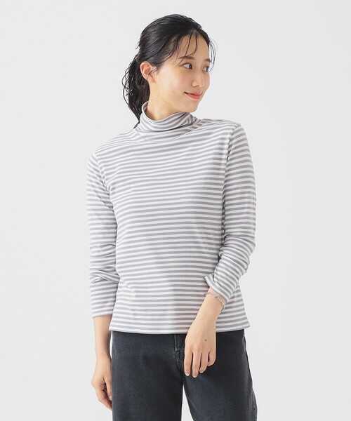 B:MING by BEAMS（ビーミングバイビームス）の「スムース タートルネック カットソー（Tシャツ/カットソー・レディース・その他1/その他/ブラック/オフホワイト・ONE SIZE）」の4枚目の写真