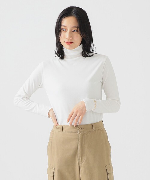 B:MING by BEAMS（ビーミングバイビームス）の「スムース タートルネック カットソー（Tシャツ/カットソー・レディース・その他1/その他/ブラック/オフホワイト・ONE SIZE）」の8枚目の写真