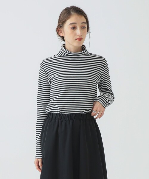 B:MING by BEAMS（ビーミングバイビームス）の「スムース タートルネック カットソー（Tシャツ/カットソー・レディース・その他1/その他/ブラック/オフホワイト・ONE SIZE）」の21枚目の写真