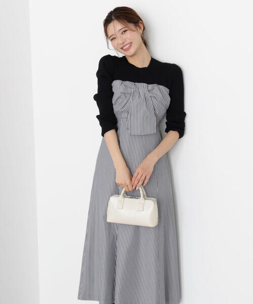 セール】フロントリボンドッキングワンピース / 1215240904