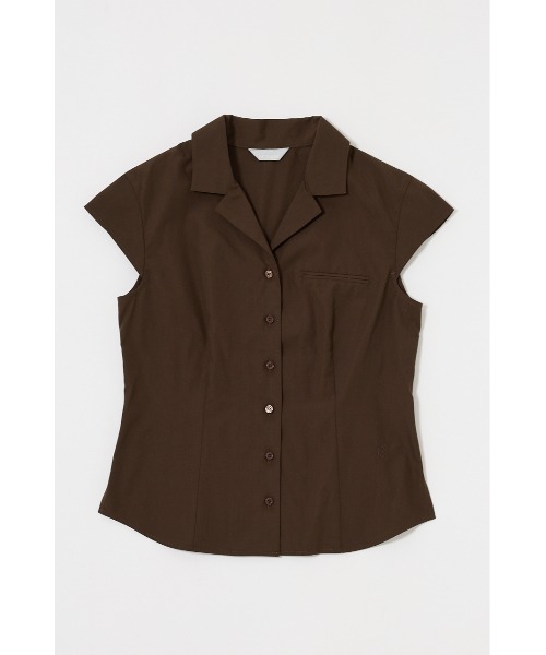 MOUSSY（マウジー）の「MICRO SLEEVE SHIRT ブラウス（シャツ/ブラウス・レディース・ブルー系その他/オフホワイト/ダークブラウン/ベージュ系その他・FREE）」の5枚目の写真
