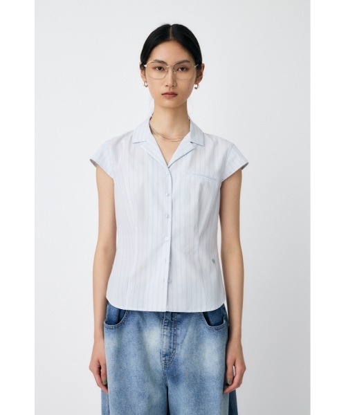 MOUSSY（マウジー）の「MICRO SLEEVE SHIRT ブラウス（シャツ/ブラウス・レディース・ブルー系その他/オフホワイト/ダークブラウン/ベージュ系その他・FREE）」の18枚目の写真