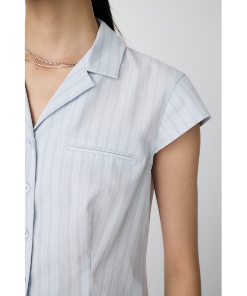 MOUSSY（マウジー）の「MICRO SLEEVE SHIRT ブラウス（シャツ/ブラウス・レディース・ブルー系その他/オフホワイト/ダークブラウン/ベージュ系その他・FREE）」の21枚目の写真