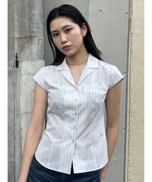 新品未使用タグ付き☆MOUSSY　MICRO SLEEVE SHIRT ブラウス MICRO SLEEVE SHIRT ブラウス（シャツ/ブラウス）｜MOUSSY