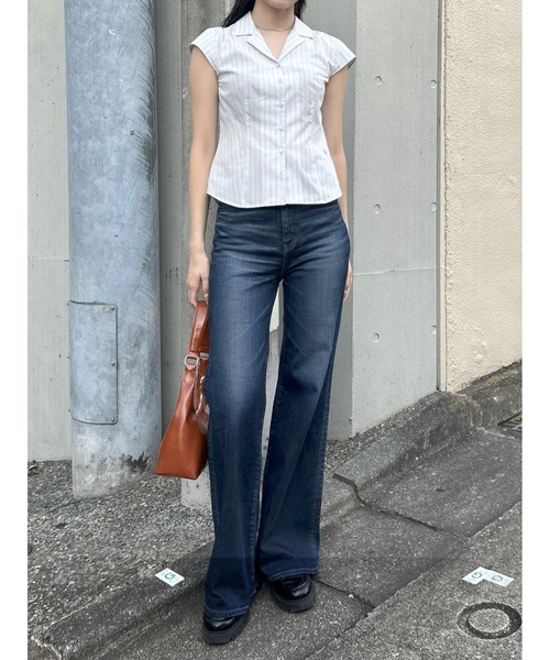 MOUSSY（マウジー）の「MICRO SLEEVE SHIRT ブラウス（シャツ/ブラウス・レディース・ブルー系その他/オフホワイト/ダークブラウン/ベージュ系その他・FREE）」の13枚目の写真