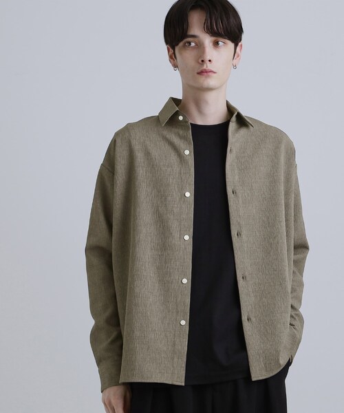 tk.TAKEO KIKUCHI（ティーケータケオキクチ）の「テッククレープシャツ（シャツ/ブラウス・メンズ・ブラック/チャコールグレー/ブラウン系その他・01/02/03）」の18枚目の写真