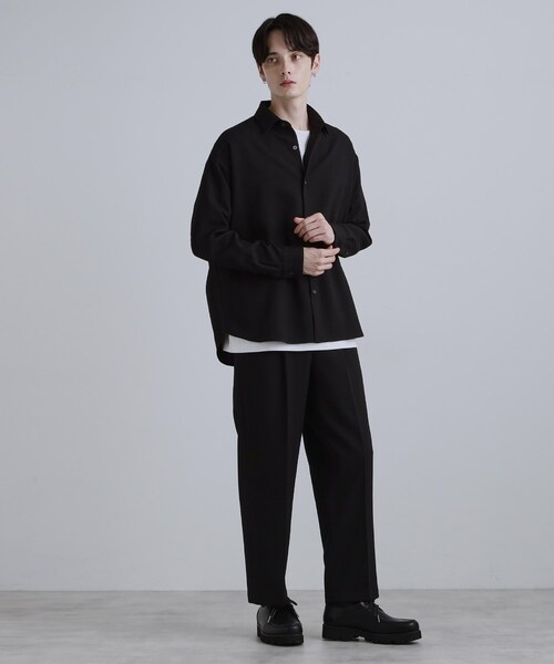 tk.TAKEO KIKUCHI（ティーケータケオキクチ）の「テッククレープシャツ（シャツ/ブラウス・メンズ・ブラック/チャコールグレー/ブラウン系その他・01/02/03）」の4枚目の写真