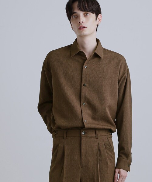 tk.TAKEO KIKUCHI（ティーケータケオキクチ）の「テッククレープシャツ（シャツ/ブラウス・メンズ・ブラック/チャコールグレー/ブラウン系その他・01/02/03）」の7枚目の写真