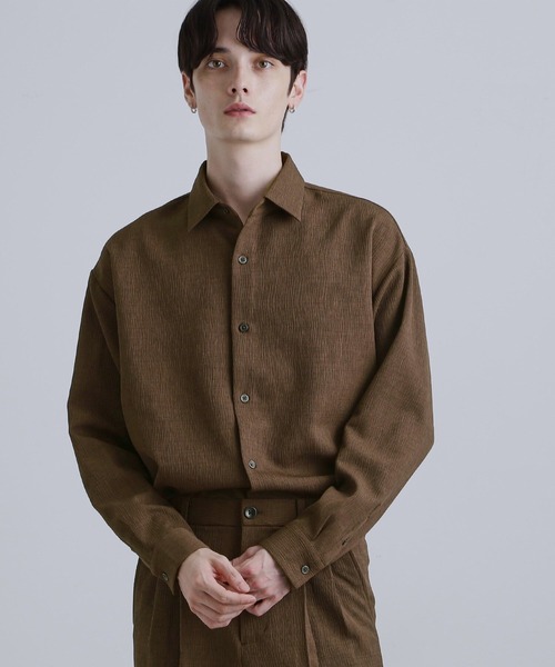 tk.TAKEO KIKUCHI（ティーケータケオキクチ）の「テッククレープシャツ（シャツ/ブラウス・メンズ・ブラック/チャコールグレー/ブラウン系その他・01/02/03）」の3枚目の写真