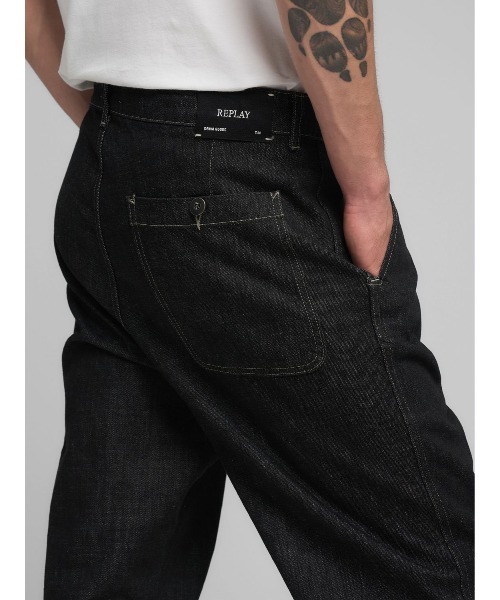 REPLAY（リプレイ）の「リラックスフィットELYM デニムチノパンツ（デニムパンツ・メンズ・ブラック・W34xL32/W32xL32/W30xL32/W28xL32）」の6枚目の写真