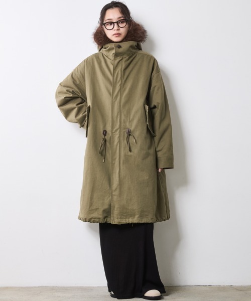 CHIC STYLE（シックスタイル）の「ライナー付モッズコート＜大きいサイズ有＞シックスタイル（モッズコート・レディース・カーキ/ブラック・M/L/LL/3L/4L/5L）」の9枚目の写真