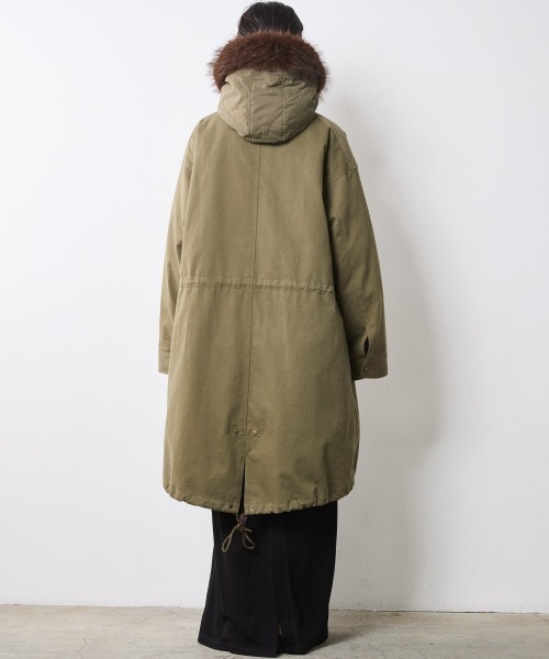 CHIC STYLE（シックスタイル）の「ライナー付モッズコート＜大きいサイズ有＞シックスタイル（モッズコート・レディース・カーキ/ブラック・M/L/LL/3L/4L/5L）」の11枚目の写真