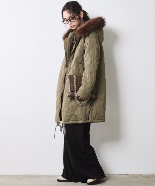 CHIC STYLE（シックスタイル）の「ライナー付モッズコート＜大きいサイズ有＞シックスタイル（モッズコート・レディース・カーキ/ブラック・M/L/LL/3L/4L/5L）」の13枚目の写真