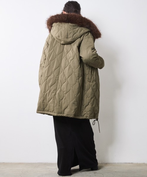 CHIC STYLE（シックスタイル）の「ライナー付モッズコート＜大きいサイズ有＞シックスタイル（モッズコート・レディース・カーキ/ブラック・M/L/LL/3L/4L/5L）」の14枚目の写真