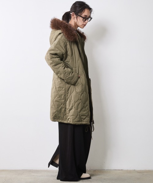 CHIC STYLE（シックスタイル）の「ライナー付モッズコート＜大きいサイズ有＞シックスタイル（モッズコート・レディース・カーキ/ブラック・M/L/LL/3L/4L/5L）」の15枚目の写真