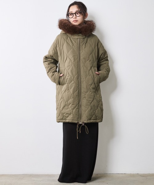 CHIC STYLE（シックスタイル）の「ライナー付モッズコート＜大きいサイズ有＞シックスタイル（モッズコート・レディース・カーキ/ブラック・M/L/LL/3L/4L/5L）」の18枚目の写真