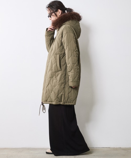 CHIC STYLE（シックスタイル）の「ライナー付モッズコート＜大きいサイズ有＞シックスタイル（モッズコート・レディース・カーキ/ブラック・M/L/LL/3L/4L/5L）」の19枚目の写真