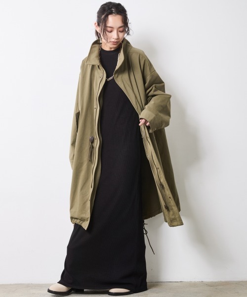CHIC STYLE（シックスタイル）の「ライナー付モッズコート＜大きいサイズ有＞シックスタイル（モッズコート・レディース・カーキ/ブラック・M/L/LL/3L/4L/5L）」の21枚目の写真