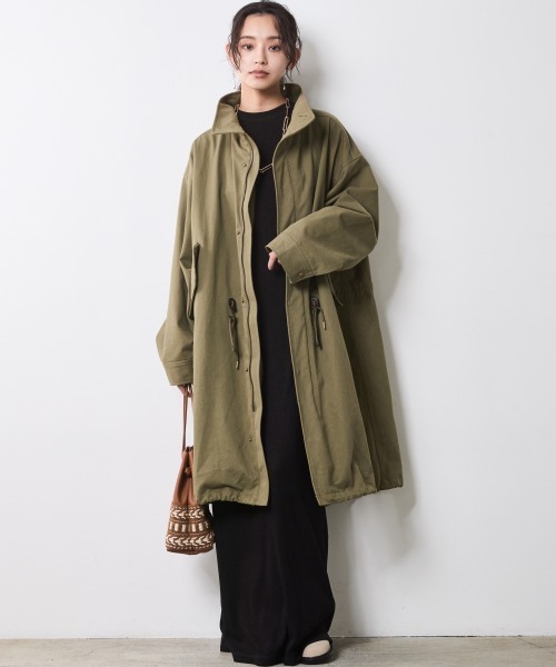 CHIC STYLE（シックスタイル）の「ライナー付モッズコート＜大きいサイズ有＞シックスタイル（モッズコート・レディース・カーキ/ブラック・M/L/LL/3L/4L/5L）」の22枚目の写真