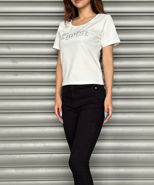 EGOIST（エゴイスト）の「ラインストーンロゴTシャツ（Tシャツ/カットソー・レディース・ホワイト/ブラック・FREE）」の15枚目の写真