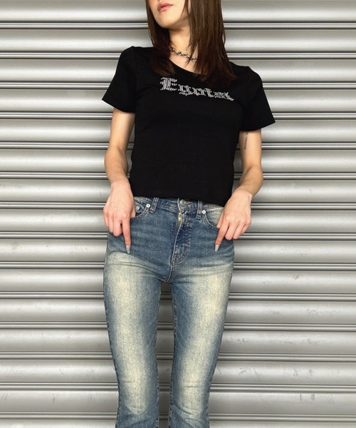 EGOIST（エゴイスト）の「ラインストーンロゴTシャツ（Tシャツ/カットソー・レディース・ホワイト/ブラック・FREE）」の20枚目の写真
