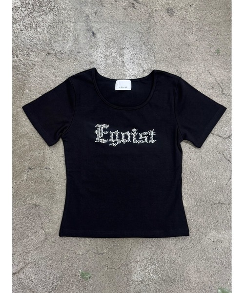 EGOIST（エゴイスト）の「ラインストーンロゴTシャツ（Tシャツ/カットソー・レディース・ホワイト/ブラック・FREE）」の4枚目の写真