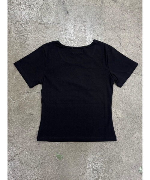 EGOIST（エゴイスト）の「ラインストーンロゴTシャツ（Tシャツ/カットソー・レディース・ホワイト/ブラック・FREE）」の5枚目の写真
