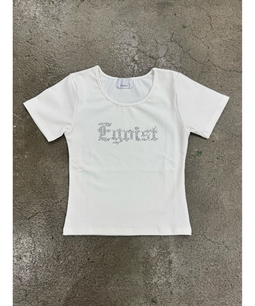 EGOIST（エゴイスト）の「ラインストーンロゴTシャツ（Tシャツ/カットソー・レディース・ホワイト/ブラック・FREE）」の6枚目の写真
