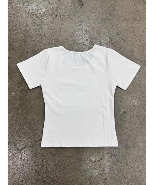 EGOIST（エゴイスト）の「ラインストーンロゴTシャツ（Tシャツ/カットソー・レディース・ホワイト/ブラック・FREE）」の7枚目の写真