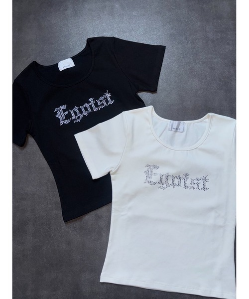 EGOIST（エゴイスト）の「ラインストーンロゴTシャツ（Tシャツ/カットソー・レディース・ホワイト/ブラック・FREE）」の10枚目の写真
