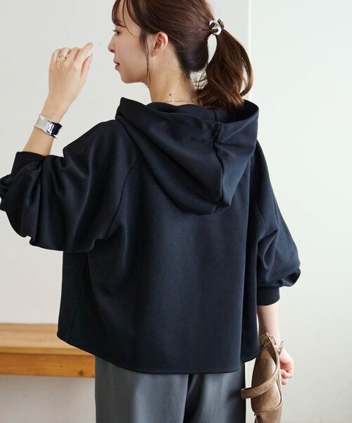 DISCOAT(ディスコート)の「キレイメスウェットライクフーディー(パーカー・レディース・チャコールグレー/ライトグレー/ブラック・FREE)」の2枚目の写真