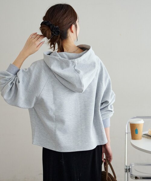 DISCOAT(ディスコート)の「キレイメスウェットライクフーディー(パーカー・レディース・チャコールグレー/ライトグレー/ブラック・FREE)」の10枚目の写真