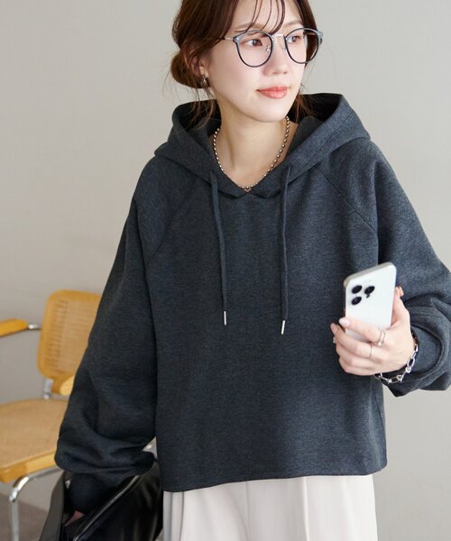 DISCOAT(ディスコート)の「キレイメスウェットライクフーディー(パーカー・レディース・チャコールグレー/ライトグレー/ブラック・FREE)」の18枚目の写真