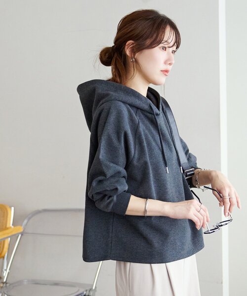 DISCOAT(ディスコート)の「キレイメスウェットライクフーディー(パーカー・レディース・チャコールグレー/ライトグレー/ブラック・FREE)」の19枚目の写真