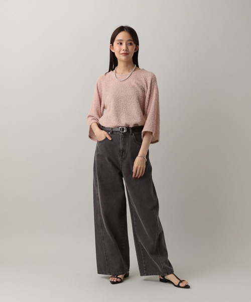 GLOBAL WORK(グローバルワーク)の「MATINEE LINE/デニムWIDEフレアパンツ/583874(デニムパンツ・レディース・ブラウン/ブラック/ブルー・M/L)」の12枚目の写真