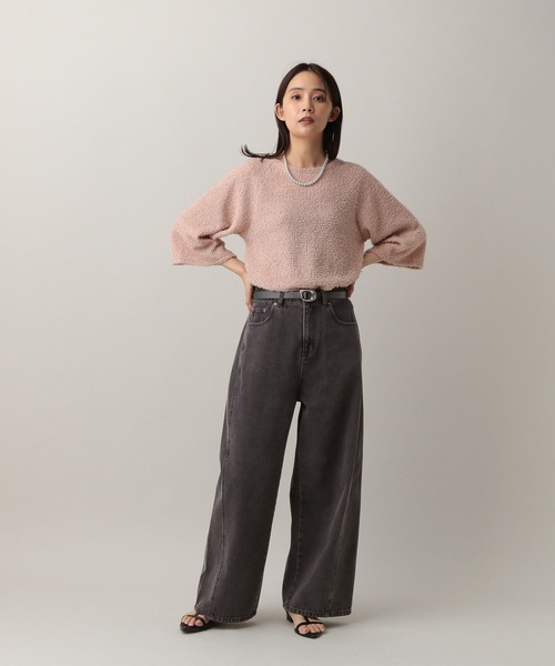 GLOBAL WORK(グローバルワーク)の「MATINEE LINE/デニムWIDEフレアパンツ/583874(デニムパンツ・レディース・ブラウン/ブラック/ブルー・M/L)」の13枚目の写真