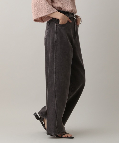 GLOBAL WORK(グローバルワーク)の「MATINEE LINE/デニムWIDEフレアパンツ/583874(デニムパンツ・レディース・ブラウン/ブラック/ブルー・M/L)」の15枚目の写真