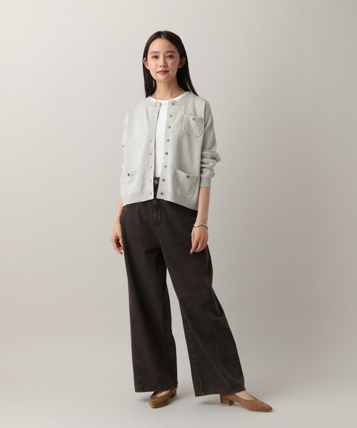 GLOBAL WORK(グローバルワーク)の「MATINEE LINE/デニムWIDEフレアパンツ/583874(デニムパンツ・レディース・ブラウン/ブラック/ブルー・M/L)」の17枚目の写真