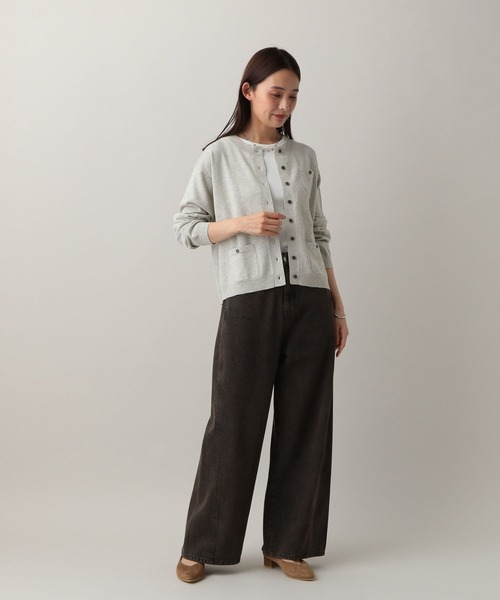 GLOBAL WORK(グローバルワーク)の「MATINEE LINE/デニムWIDEフレアパンツ/583874(デニムパンツ・レディース・ブラウン/ブラック/ブルー・M/L)」の18枚目の写真