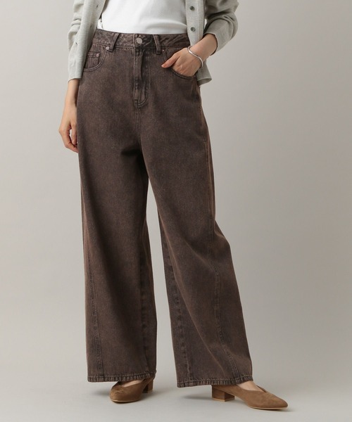 GLOBAL WORK(グローバルワーク)の「MATINEE LINE/デニムWIDEフレアパンツ/583874(デニムパンツ・レディース・ブラウン/ブラック/ブルー・M/L)」の20枚目の写真
