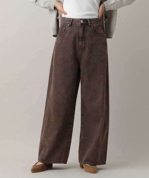 GLOBAL WORK(グローバルワーク)の「MATINEE LINE/デニムWIDEフレアパンツ/583874(デニムパンツ・レディース・ブラウン/ブラック/ブルー・M/L)」の22枚目の写真