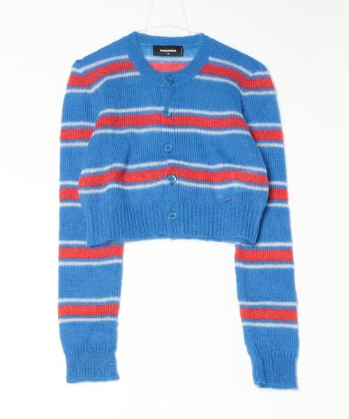 DSQUARED2(ディースクエアード)の「Soft Stripes Cardigan/0241(カーディガン/ボレロ・レディース・ブルー系その他/ピンク系その他・M)」の2枚目の写真