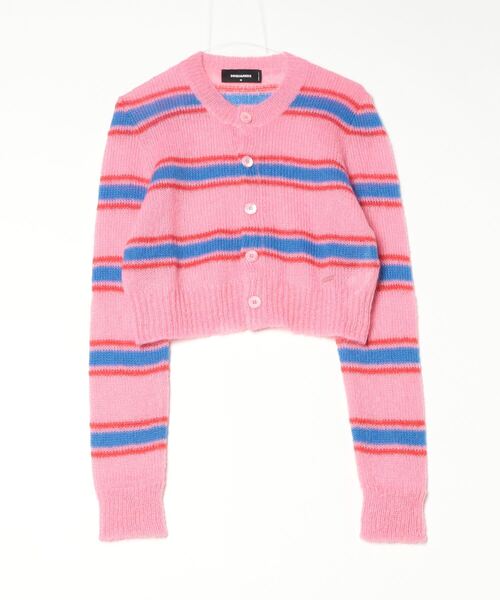 DSQUARED2(ディースクエアード)の「Soft Stripes Cardigan/0241(カーディガン/ボレロ・レディース・ブルー系その他/ピンク系その他・M)」の1枚目の写真