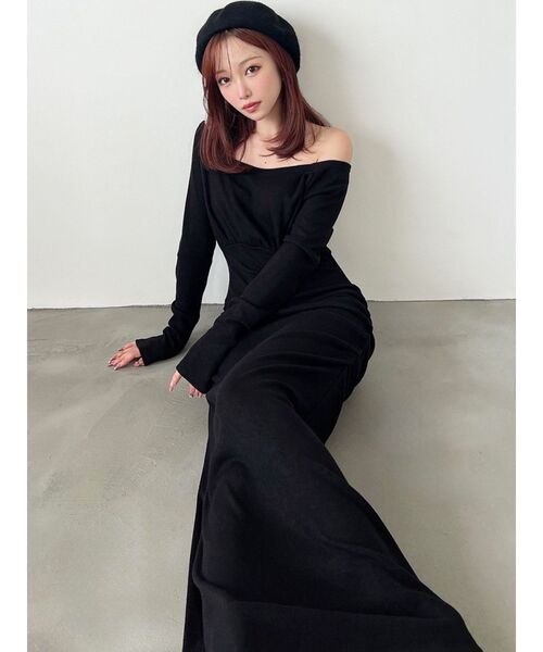 ルーズギャザーカットマーメイドワンピース セール】ルーズギャザーカットマーメイドワンピース（ワンピース