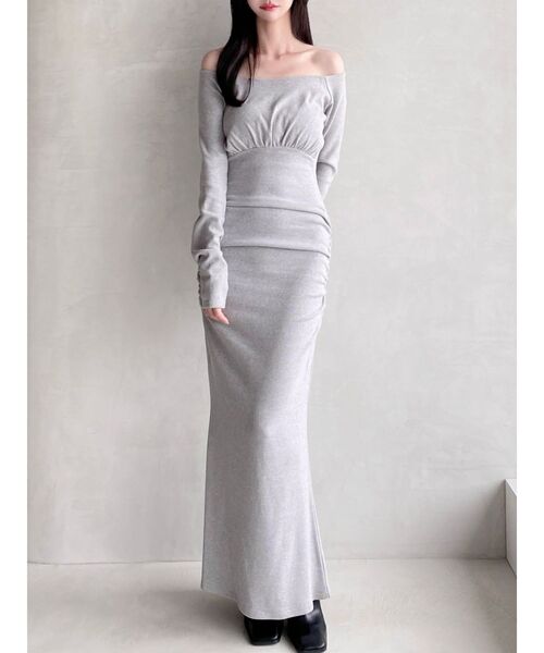 セール】ルーズギャザーカットマーメイドワンピース（ワンピース