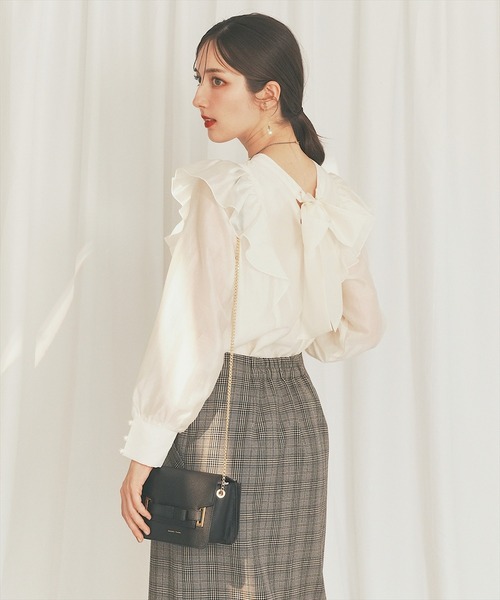 日本製】フロントジップポケットデザインチェックスカート