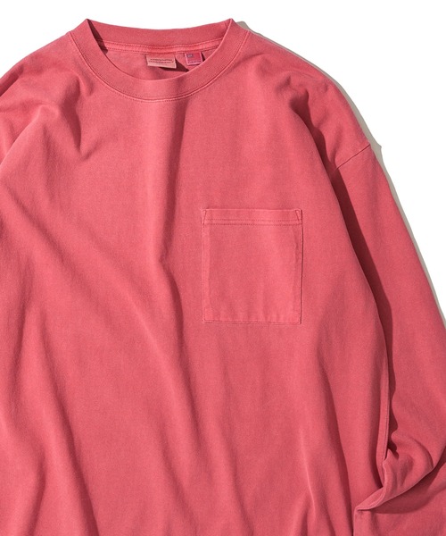 Goodwear(グッドウェア)の「【Goodwear/グッドウェア】7.6オンス USAコットン 無地 製品染めクルーネックロングスリーブTシャツ(Tシャツ/カットソー・メンズ・スモークピンク/チャコールグレー/イエロー/ダークブルー/グリーン・LARGE/MEDIUM/SMALL)」の5枚目の写真